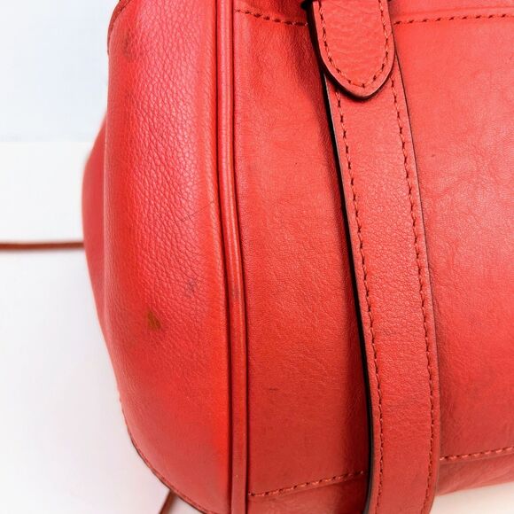 Rebecca Minkoff Cupid Satchel Crossbody Bag Orange Coral Leather Studded Pockets - Picture 11 of 16